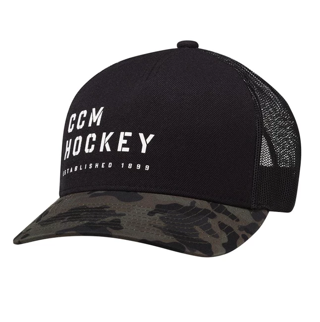 Casquette Pour Homme CCM CAMO MESHBACK TRUCKER Black 2 Casquette Pour Homme CCM CAMO MESHBACK TRUCKER Black