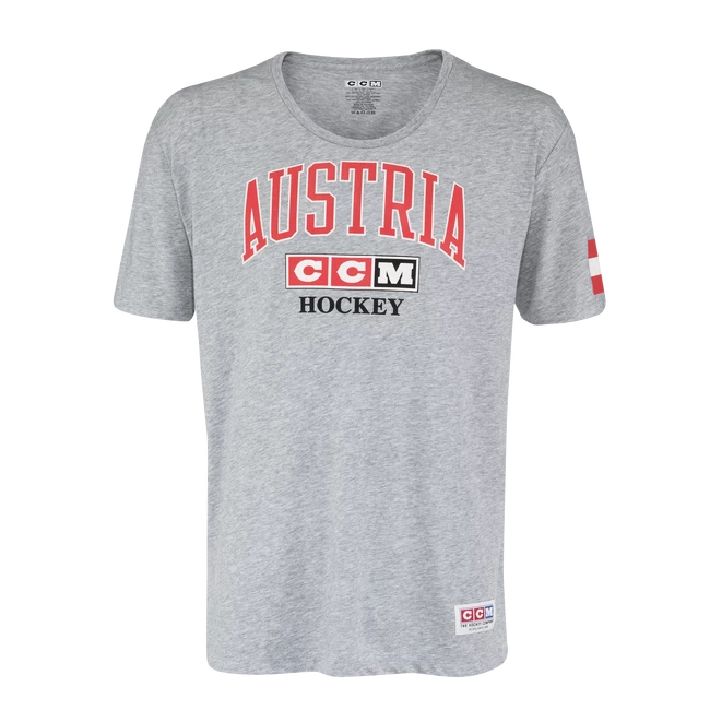T-shirt Pour Homme CCM FLAG TEE TEAM AUSTRIA Athletic Grey 3 T-shirt Pour Homme CCM FLAG TEE TEAM AUSTRIA Athletic Grey