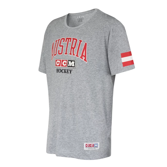T-shirt Pour Homme CCM FLAG TEE TEAM AUSTRIA Athletic Grey 4 T-shirt Pour Homme CCM FLAG TEE TEAM AUSTRIA Athletic Grey – Image 2