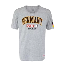 T-shirt Pour Homme CCM FLAG TEE TEAM GERMANY Athletic Grey
