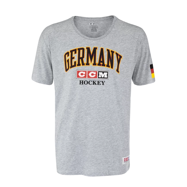 T-shirt Pour Homme CCM FLAG TEE TEAM GERMANY Athletic Grey 3 T-shirt Pour Homme CCM FLAG TEE TEAM GERMANY Athletic Grey