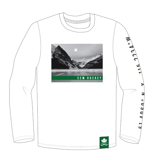 T-shirt Pour Homme CCM NOSTALGIA POND L/S TEE SR White 3 T-shirt Pour Homme CCM NOSTALGIA POND L/S TEE SR White